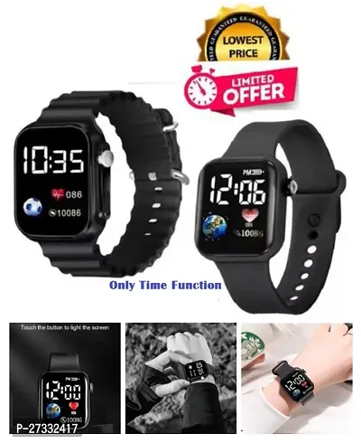 Classy Digital Watches for Unisex, Pack of 2-thumb0