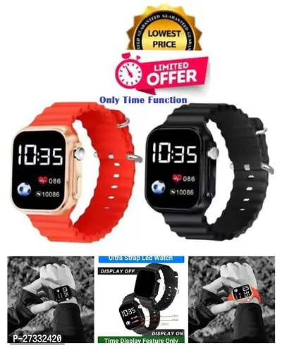 Classy Digital Watches for Unisex, Pack of 2