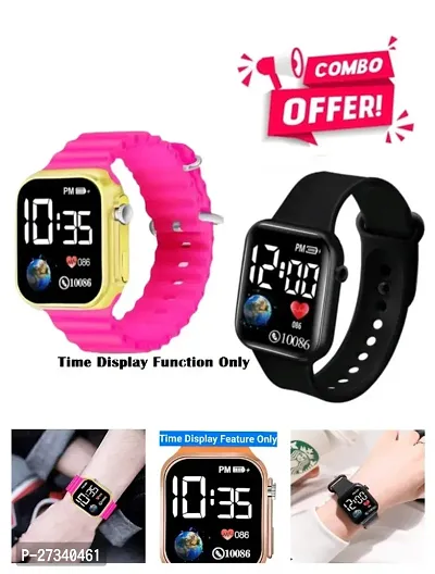 Classy Digital Watches for Unisex, Pack of 2-thumb0