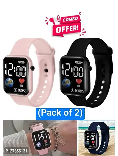 Classic Digital Combo Watch For Boys And Girls Pack Of 2