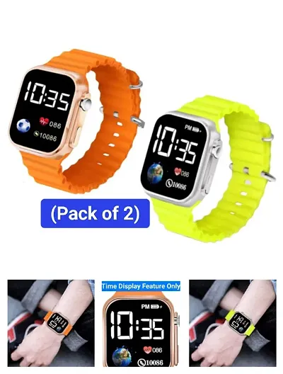 Digit-Sports Led Time Display Watch Combo Offer