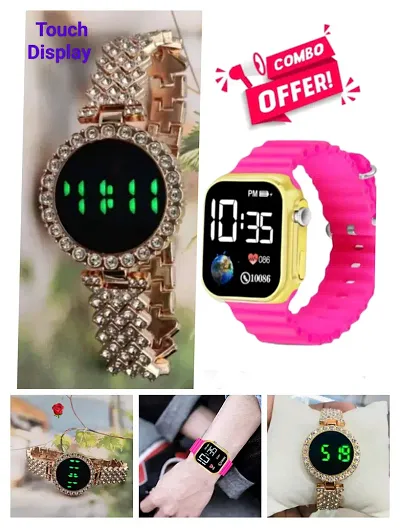 Diamond Digit UNI-Display Combo LED Watch Offer-For Women