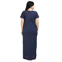 Stylish Blue Embroidered Cotton Nighty For Women-thumb1