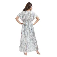 Stylish Multicoloured Printed Satin Nighty For Women-thumb1