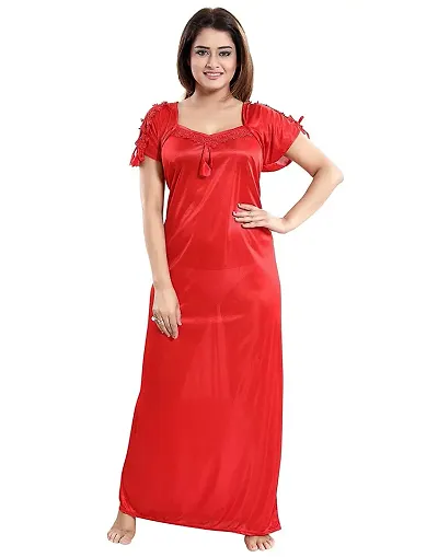 Fancy Satin Solid Nighty