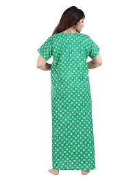 Elegant Green Cotton Blend Printed Nighty For Women-thumb1