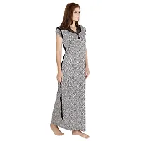 Stylish Grey Solid Satin Nighty For Women-thumb3