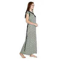 Stylish Grey Solid Satin Nighty For Women-thumb2