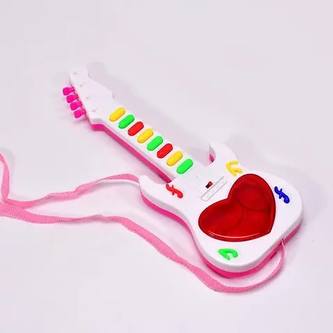 Stylish Battery Operated Musical Instruments Mini Guitar Toys with Light For Kids