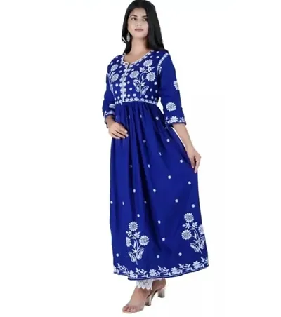 Stylish Embroidered Rayon Anarkali Kurta For Women