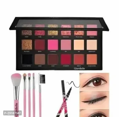 Eye Shadow with 5 pc brush and 2 Eyeliner COMBO PACK-thumb0