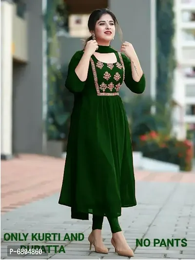 Stylish Green Georgette Kurtas For Women