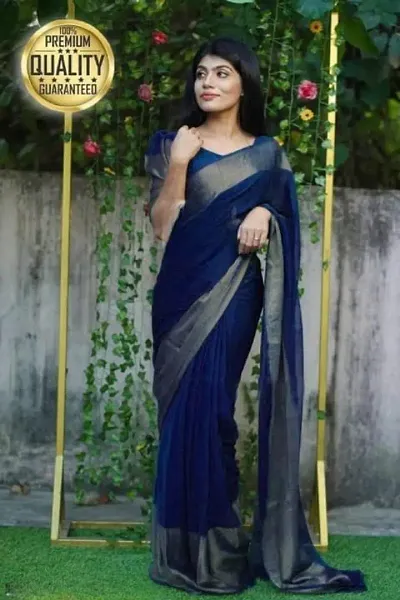 Glamorous Viscose Rayon Saree with Blouse piece 