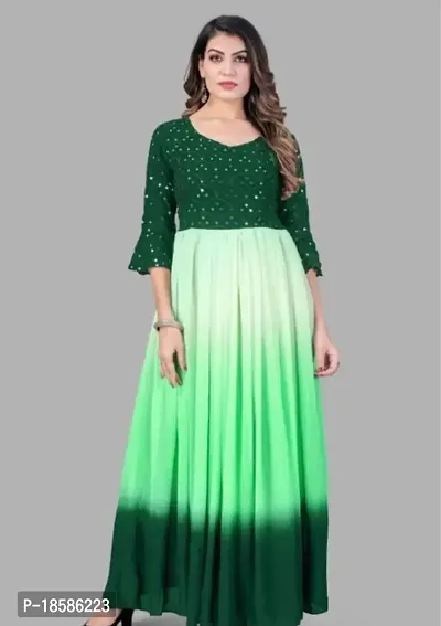 Beautiful Georgette Embroidered Mirror Work Anarkali Kurta