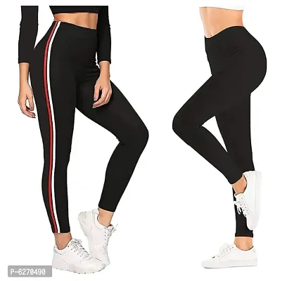 Elegant Cotton Stretchable Striped Jeggings For Women And Girls- 2 Pieces