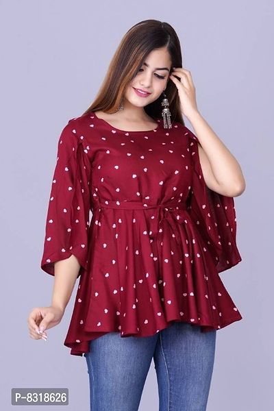Classic Rayon Printed Tops for Women