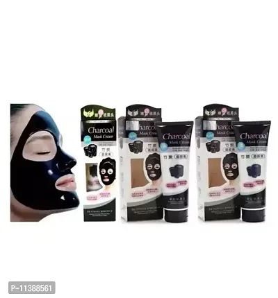 Charcoal Face Mask Cream 390 gm Pack of 3-thumb0