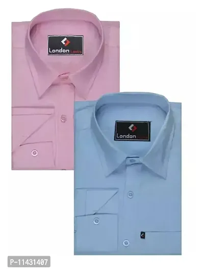 Men Combo Cotton Blend Solid Regular Fit Casual Shirt