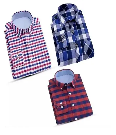 Pack of 3- Cotton Long Sleeve Shirts for Men