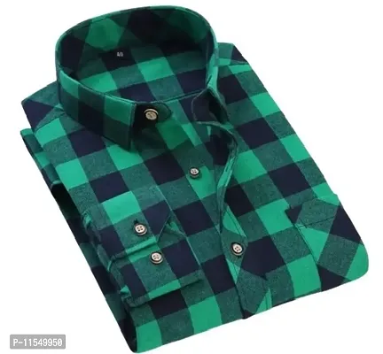 Classic Cotton Blend Checked Casual Shirts for Men