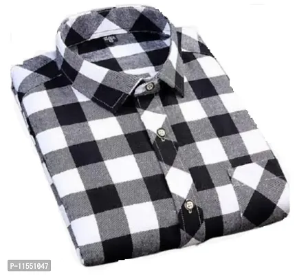 Black Cotton Blend Casual Shirts For Men