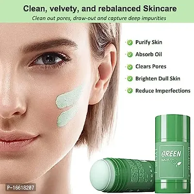 Green Tea Stick Face Mask For Blackhead Remover, Anti Acne, Oil Control,Deep Clean Pore,Purifying Solid-thumb2