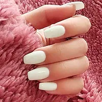 Nails Set Acrylic Fake false Nails Set Of 100 Pcs Artificial Nails With Nail Glue White (Pack of 101)-thumb1