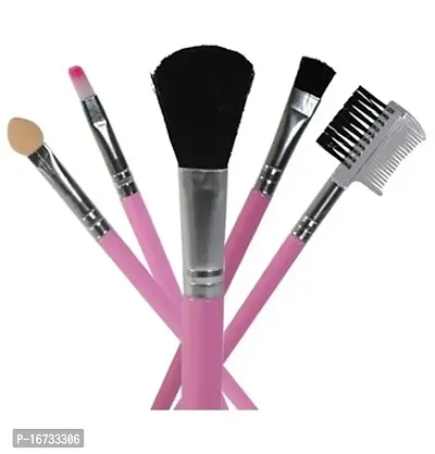 Soft Bristles 5 Pcs Pink Makeup Brushes Set