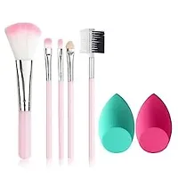 Makeup Brushes Set with Multicolor 5 Shades Lipsticks Beauty Blender-thumb3