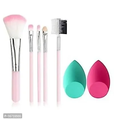 Makeup Brushes Set with Multicolor 5 Shades Lipsticks Beauty Blender-thumb4