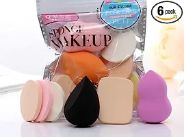 6in1 Makeup Sponge Beauty Blender Pack for Blending Face Makeup with 5 Pcs Pink MAkeup Brushes Set - (Pack of 11)-thumb1