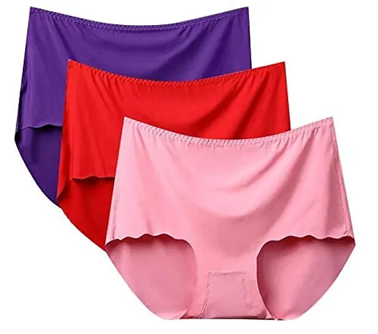 Buy Womens Seamless Ice Silk Panties Underwear pack of ( 3