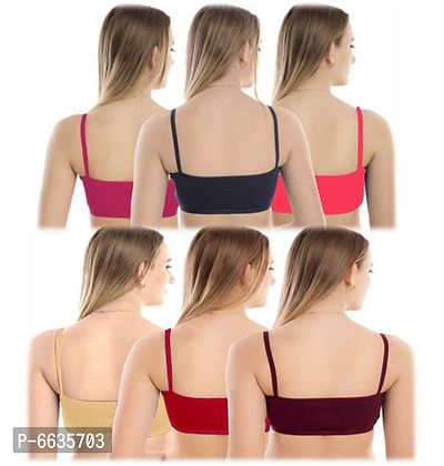 Buy womens/girls non padded Sports wirefree Bra (Pack of 6) multicolor  Online In India At Discounted Prices