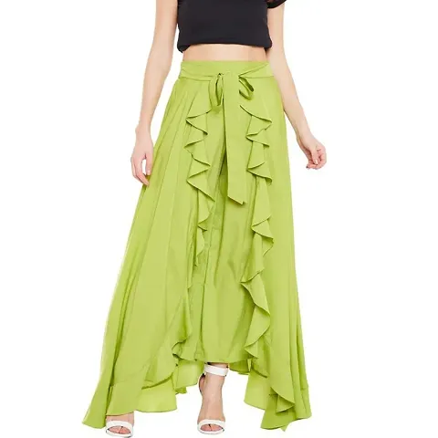 Stylish Crepe Ruffle Palazzo