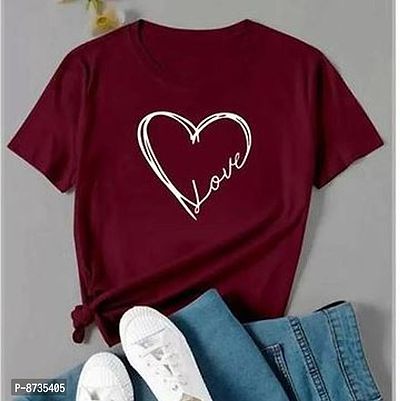 Classic Cotton Blend Printed Tshirt for Women-thumb0