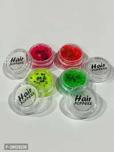 Hair Glitter Gel Pack of 4 neon shads