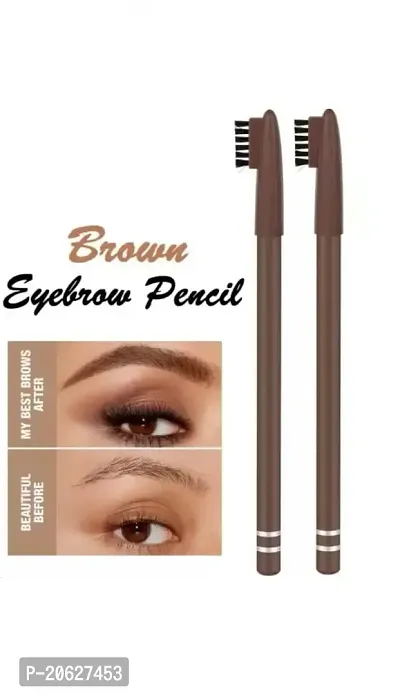 smudge proof Eyebrow Pencil with Brush | water proof Eyebrow Definer Pencil | Shade - brown, 6g, Pack of 2|-thumb2