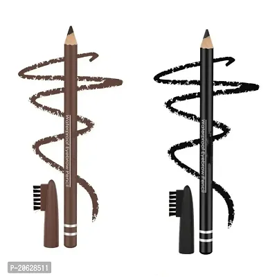 black and brown eyebrow Definer pencil with brush pack of 2