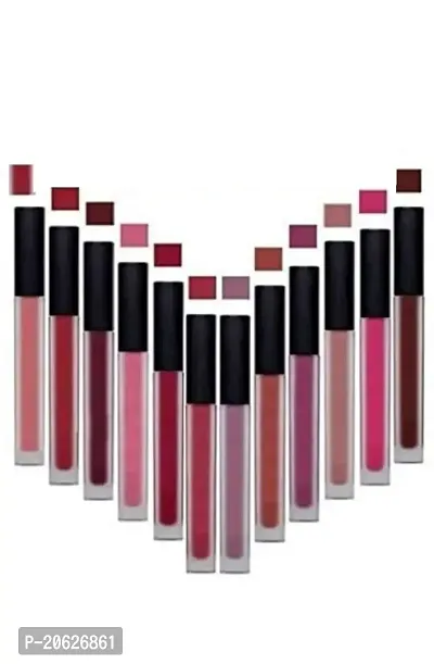 STAR SHINE matte liquid lipstick pack of 12 water proof long lasting lipstick, 12 difrent shads