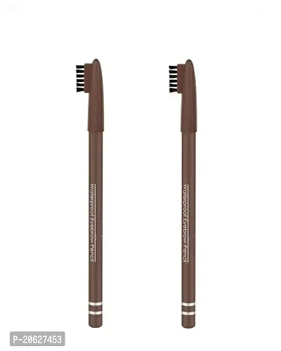 smudge proof Eyebrow Pencil with Brush | water proof Eyebrow Definer Pencil | Shade - brown, 6g, Pack of 2|