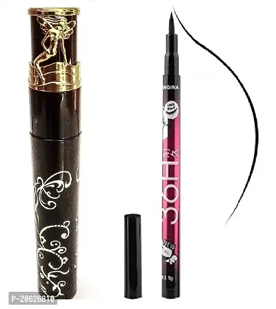 Shradhagvcollection MN Extreme Curls Mascara with Eyeliner Waterproof 36hr