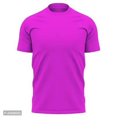 Daily Orders 100% Cotton Men t Shirt | Round Neck t Shirts for Men Stylish | Round Neck Shirts for Men White(DO-Plain-Cotton-RN-DarkPink)-thumb2