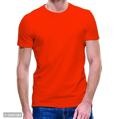 Daily Orders 100% Cotton Men t Shirt | Round Neck t Shirts for Men Stylish | Round Neck Shirts for Men White(DO-Plain-Cotton-RN-DarkPink)