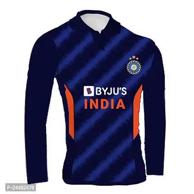 India Team Jersey 2021 Full Sleeve t20 World Cup ODI for Men with Team Name Name and Number Printed | Cricket Sports Jersey | Cricket Jersey with My Name Official DOdr1008-C901189-C-WH