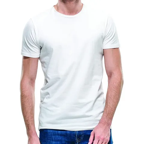 Daily Orders 100% Men t Shirt | Round Neck t Shirts for Men Stylish | Round Neck Shirts for Men White(DO-Plain-Cotton-RN-White)