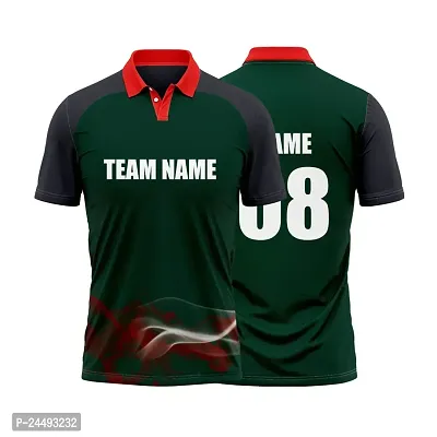 Cricket Polo Collar Sports Jersey for Men with Team Name, Name and Number Printed | Cricket t Shirts for Men Printed with Name | Cricket Jersey with My Name | DOdr1008-C01242023-C-POLO-86-3XL