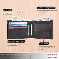 MEHZIN Men Formal Black Genuine Leather RFID Wallet With Pen  Key-Chain Combo Set (6 Card Slots)-thumb3