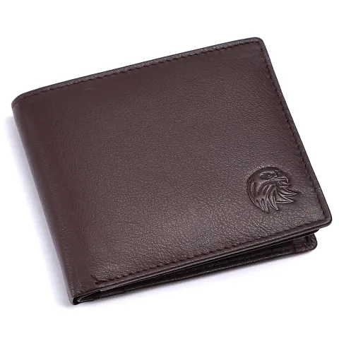 MEHZIN Men's Formal Solid Black Genuine Leather Wallet (6 Card Slots)