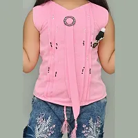 MEHZIN Girl's Cotton Silk Self Design::Printed Casual Wear Top  Shorts-thumb4