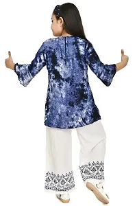 Girls Festive  Party Kurta and Palazzo Set  (Blue Pack of 1)-thumb3